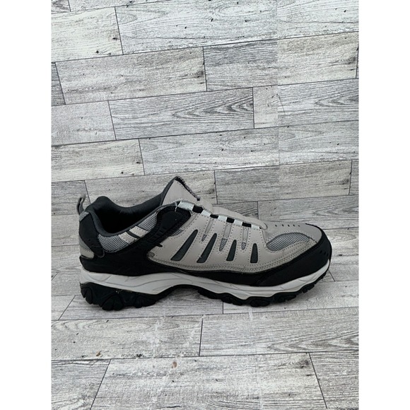 Skechers‎ Athletics 51866EWW Men Sz 13 Gray Black Leather Walking Shoes Sneaker